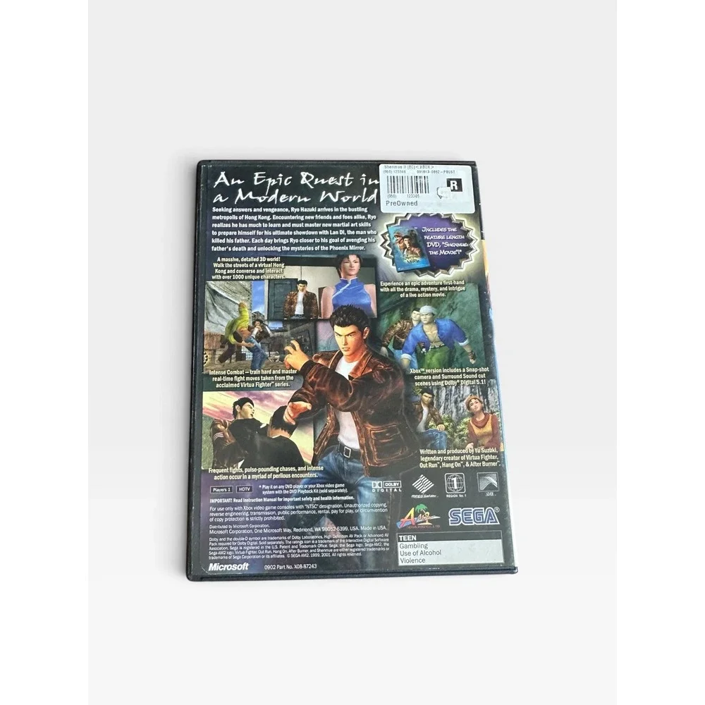 Shenmue II Microsoft Xbox Original Game with Shenmue, PreOwned, CIB, TESTED